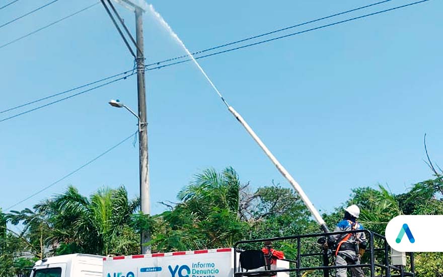 Como parte de las acciones ante la contaminación salina que presenta la línea 529, Uribia - Manaure, la empresa Air-e realizará trabajo de emergencia con el lavado de las redes y la infraestructura eléctrica, este jueves 18 de abril.
