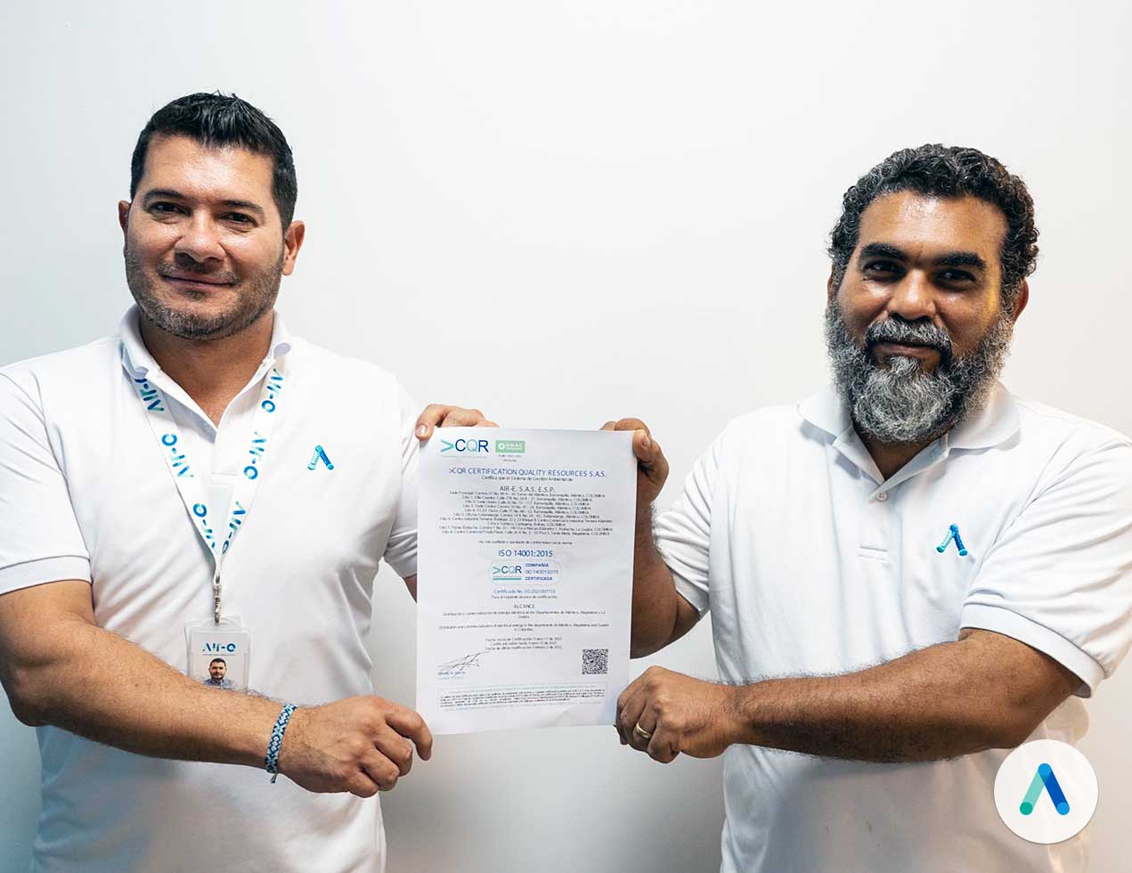 Air-e recibió la certificación  en Gestión ambienta