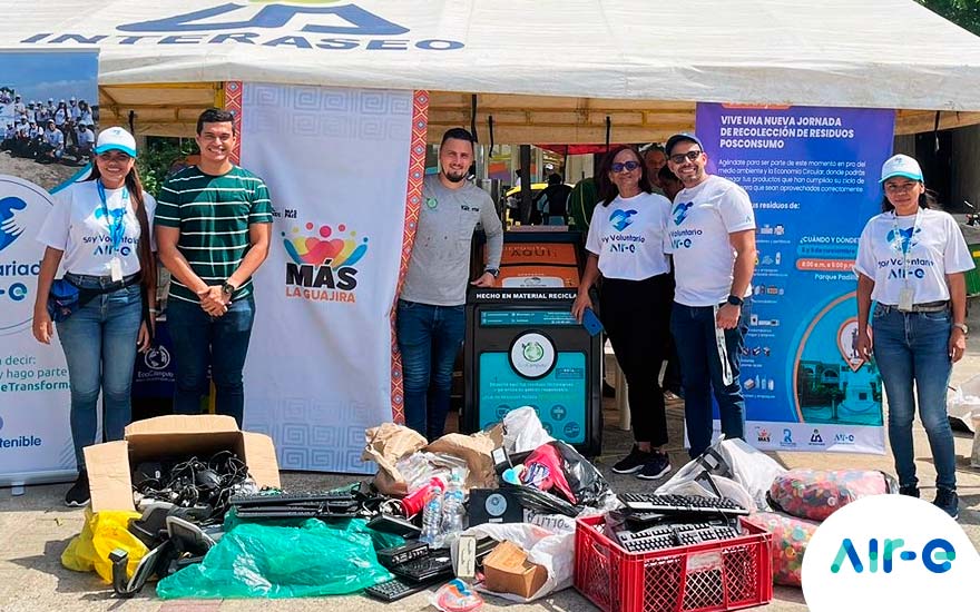 Voluntariado Air-e participó en jornada de Recolección de Residuos Posconsumo en Riohacha
